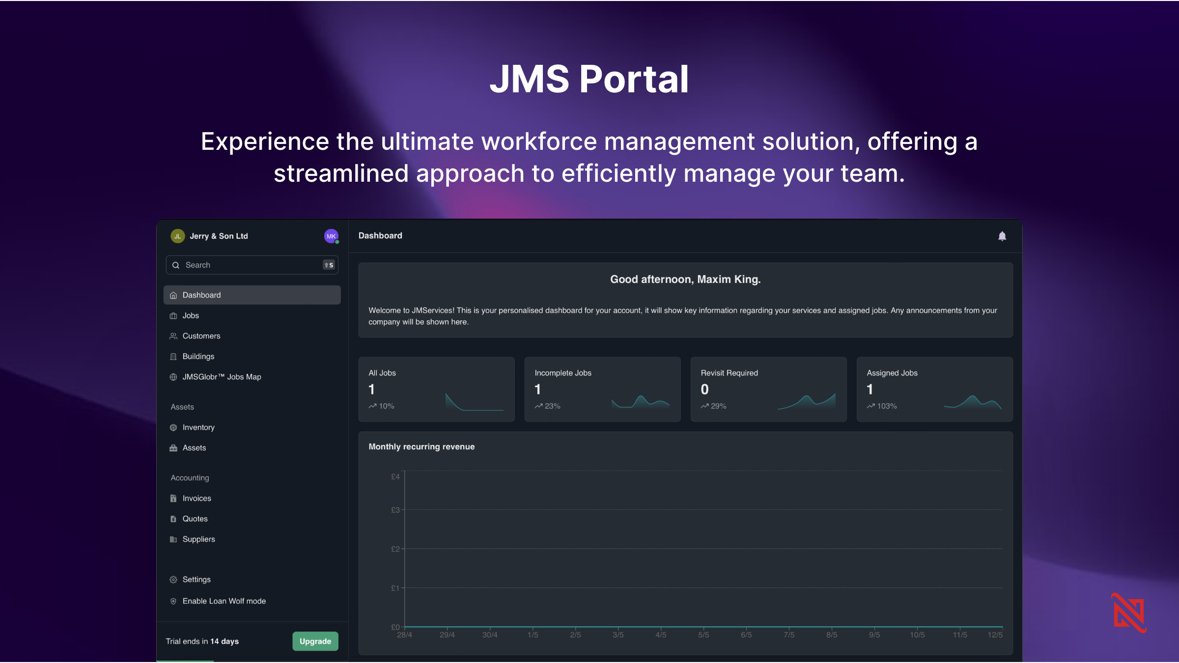 screenshot of JMServices Job System Pro